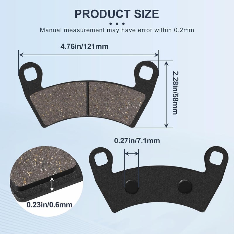Oceanair Front and Rear Brake Pads for Polaris RZR XP 1000 EPS 2014-2022 RZR 1000 XP 4 2014-2021 Except Premium Edition Ranger 570 700 800 Crew Brake Pads - Image 3